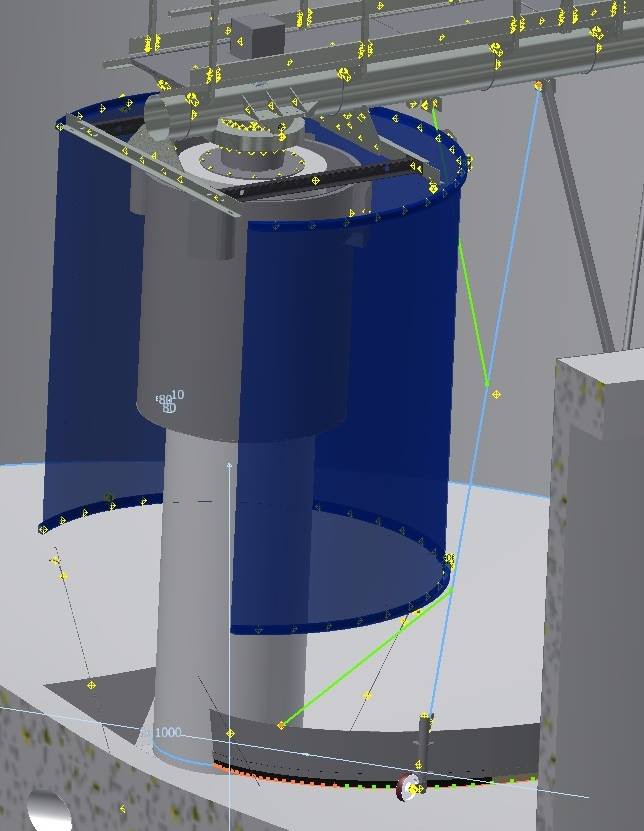 Usadzovacia nádrž ČOV – rez